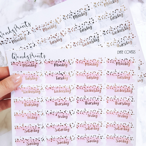 Confetti date covers, Foiled Stickers (F02) - WendyPrints