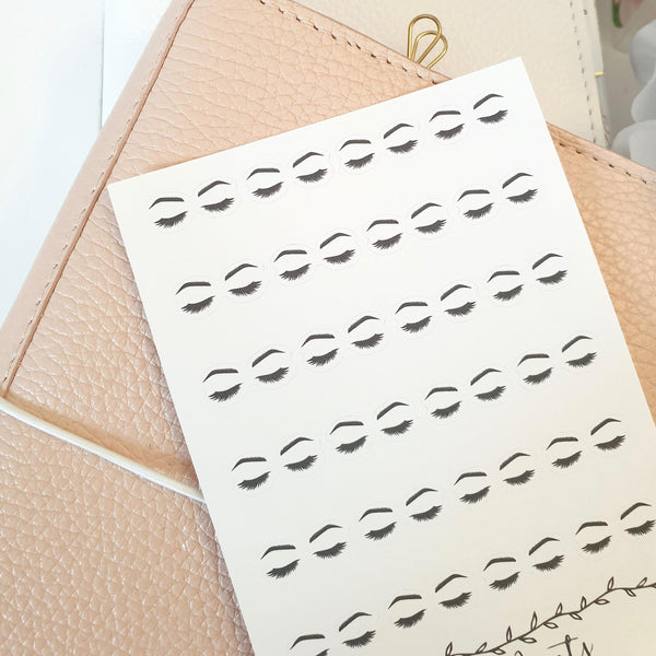 Eyelashes and Brows Icon Sticker, Planner Stickers (W79) - WendyPrints