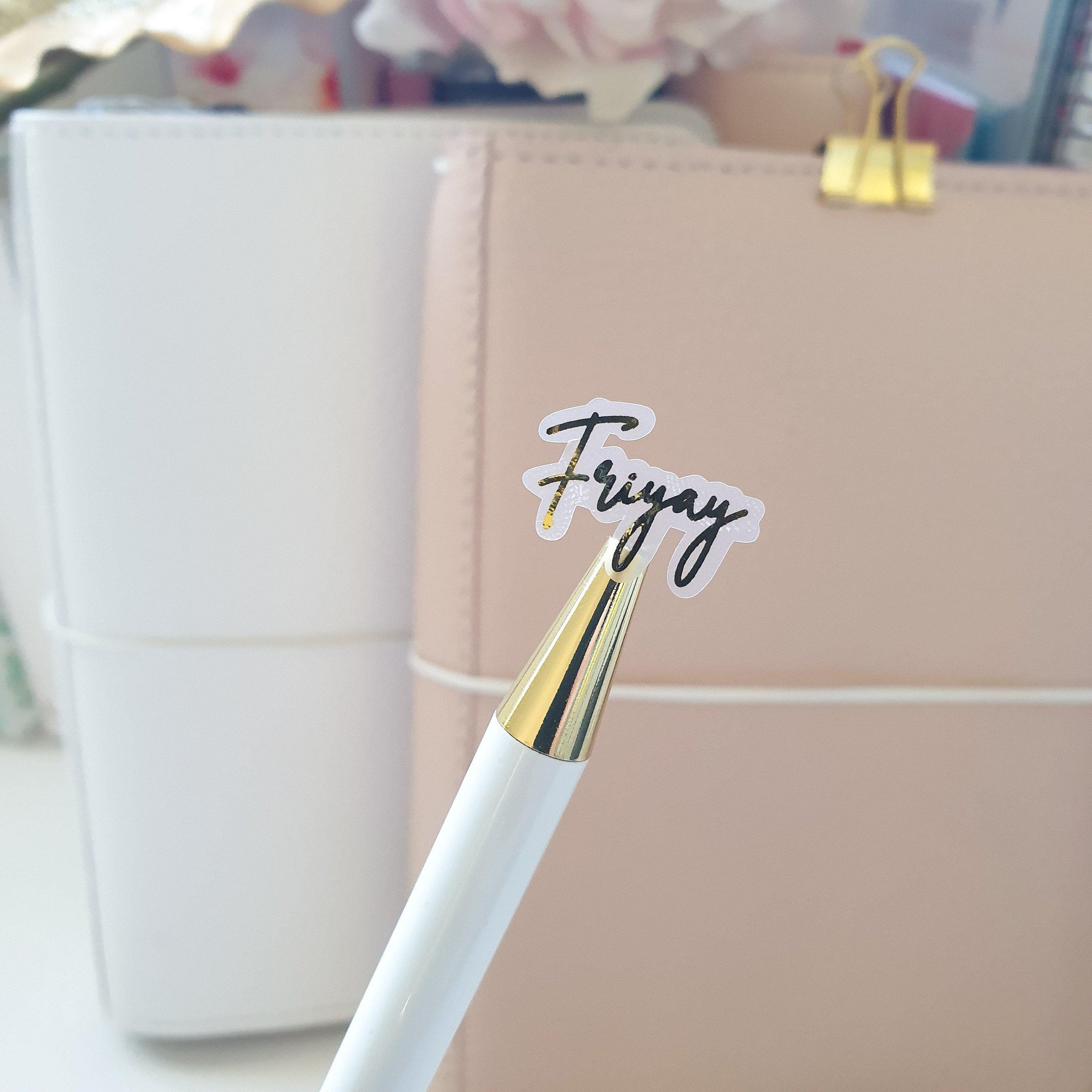 Friyay Foil Script Stickers | Foiled Stickers (A09) - WendyPrints