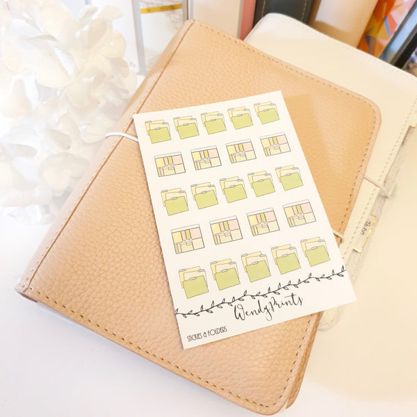 Sticky Notes and Folders Icon Sticker, Planner Stickers (W94)