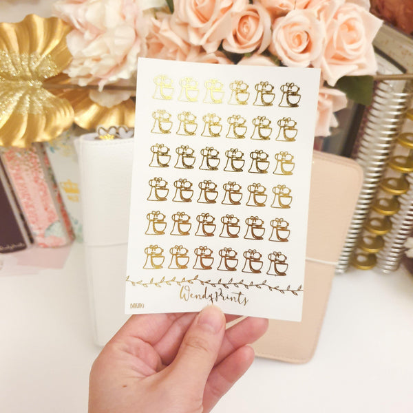 Baking Icons | Clear Transparent | Foiled Stickers (F82) - WendyPrints
