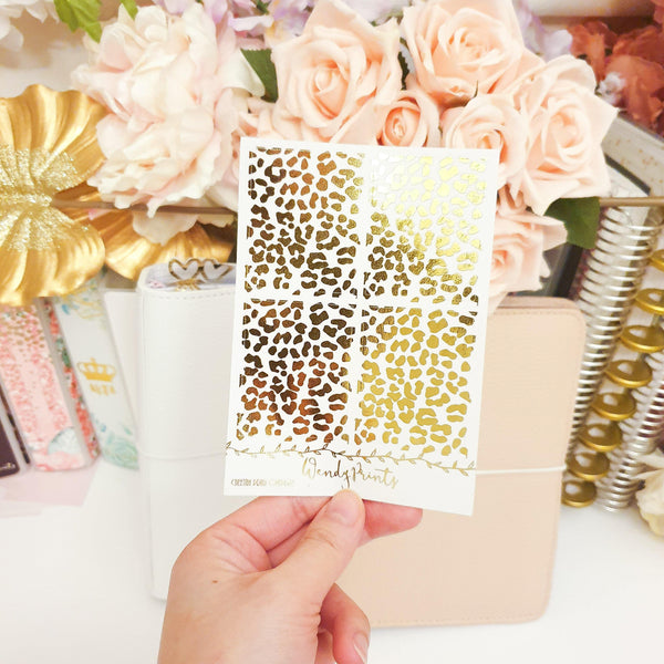 Cheetah Full Box Overlays | Clear Transparent | Foiled Stickers (F113) - WendyPrints