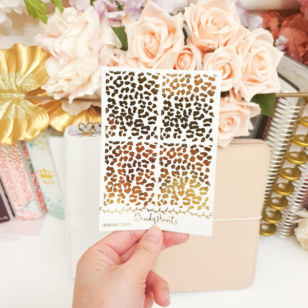 Cheetah Full Box Overlays | Clear Transparent | Foiled Stickers (F113) - WendyPrints