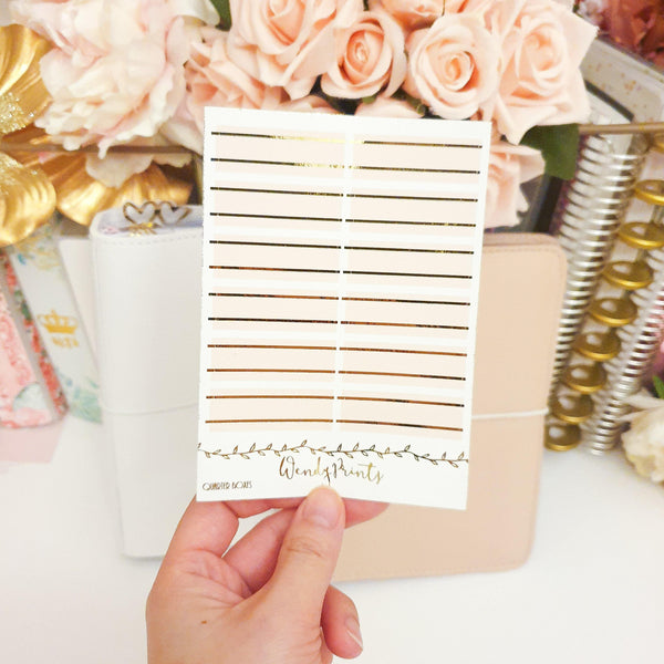 Blush Pink Foil Quarter Boxes| Foil Stickers (F119) - WendyPrints