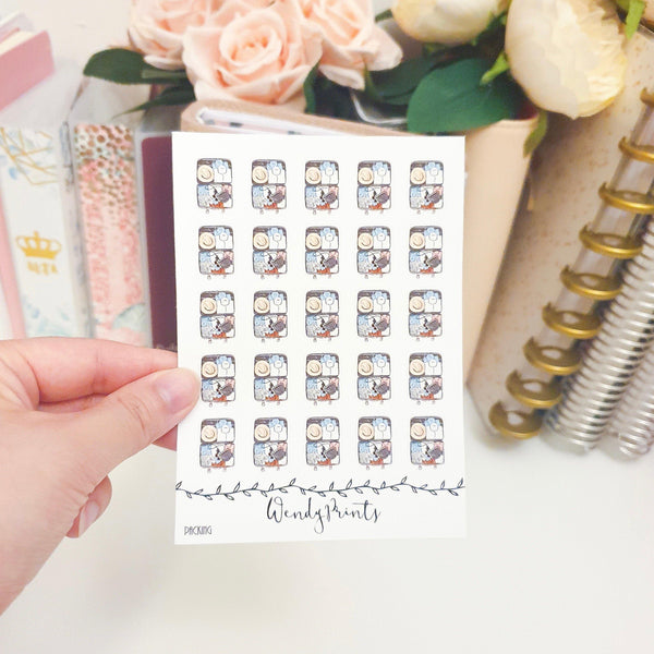 Travel Packing Suitcase Icon Sticker, Planner Stickers (W41) - WendyPrints