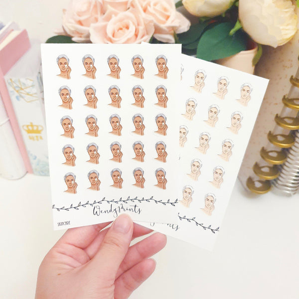 Face Skincare Icon Sticker, Planner Stickers (W49) - WendyPrints