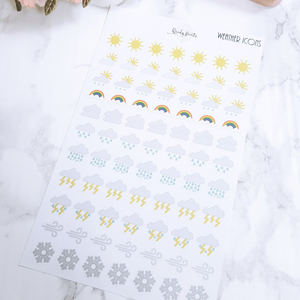 Weather icons, planner stickers (W11)
