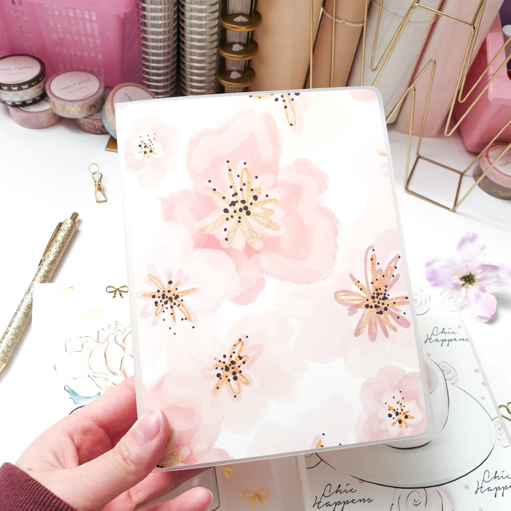 Pink Floral, LARGE (5x7 inches) Sticker Album (A10L)