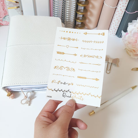 Dividers, Foiled Stickers (F10) - WendyPrints