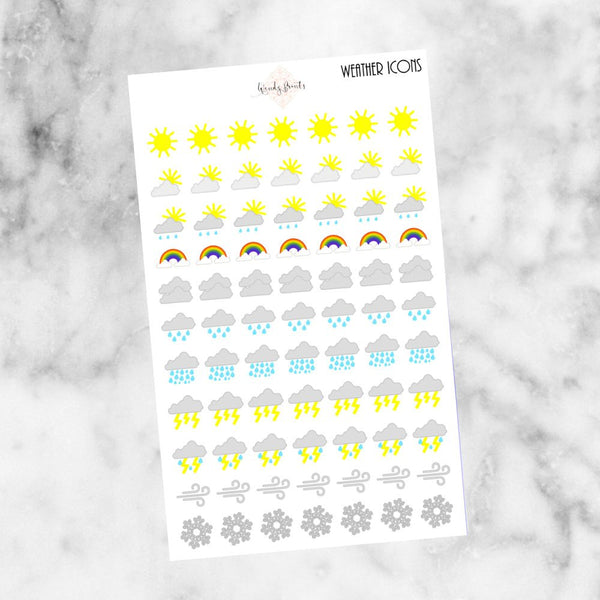 Weather icons, planner stickers (W11)